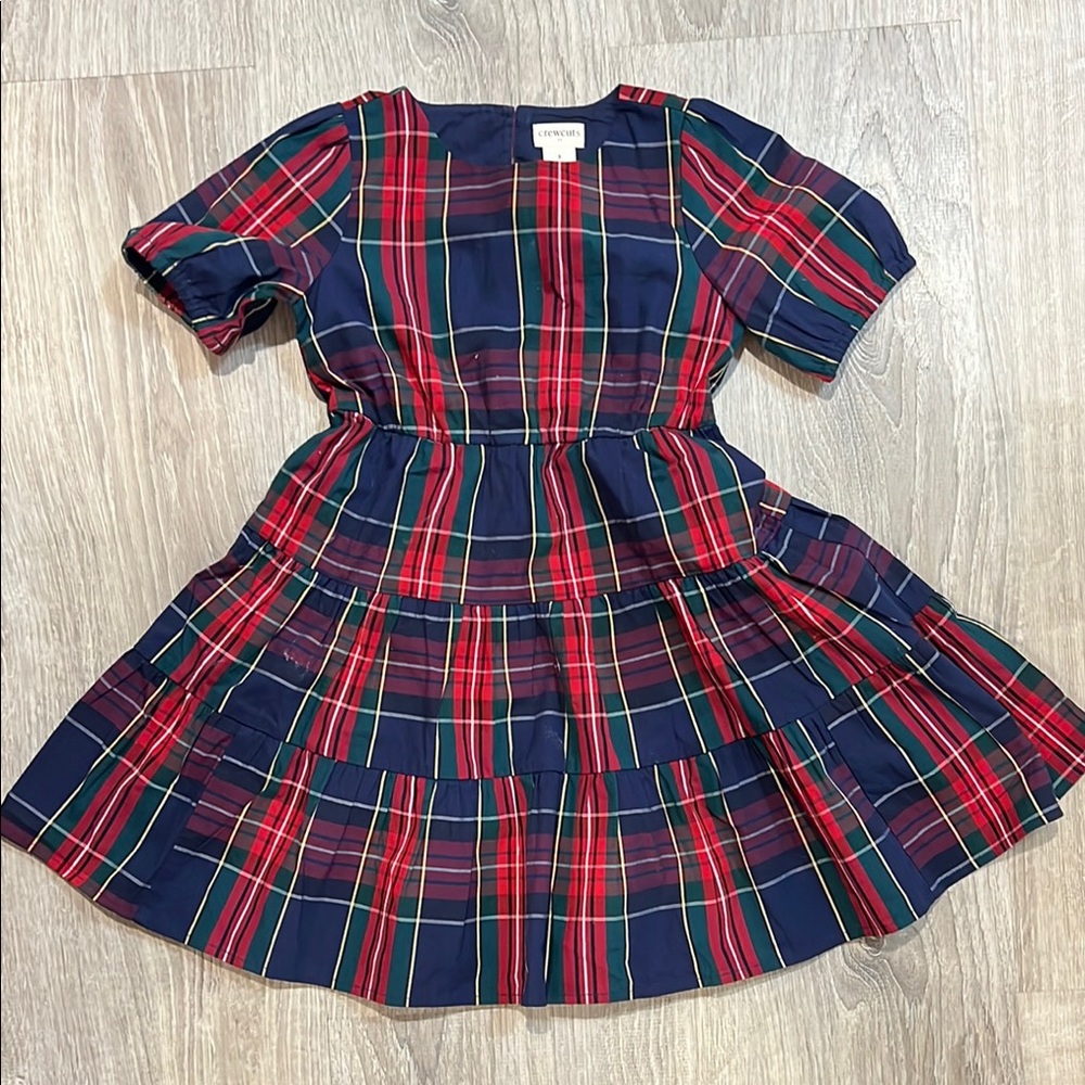 Crewcuts Navy and Red Plaid Kids Dress